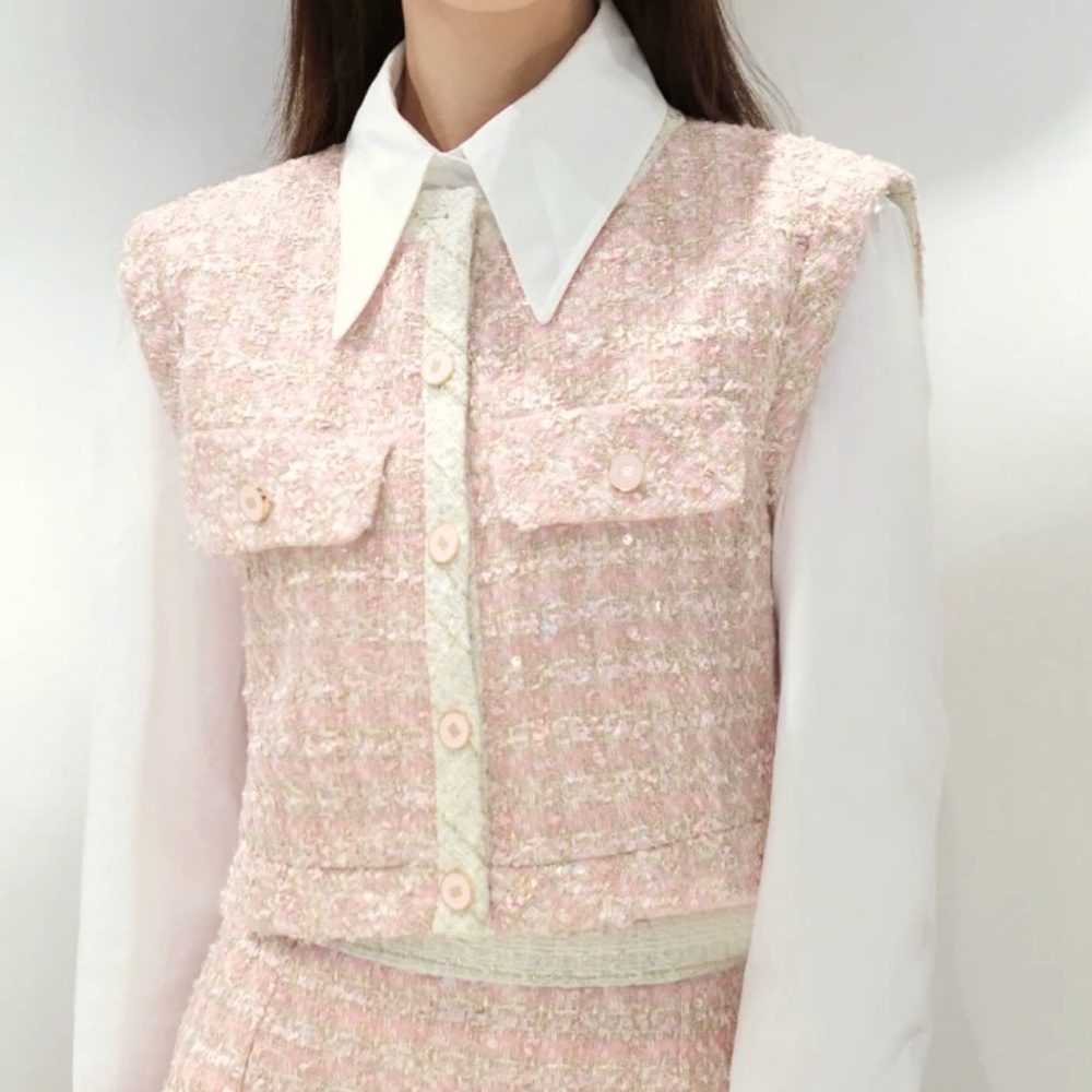 Sandro sleeveless tweed jacket